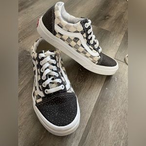 Checker print vans low tops